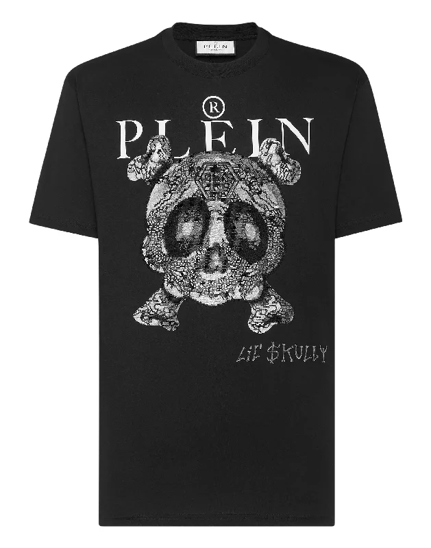 men's casual polo t-shirts -T-shirt Round Neck SS Monsters with Crystals