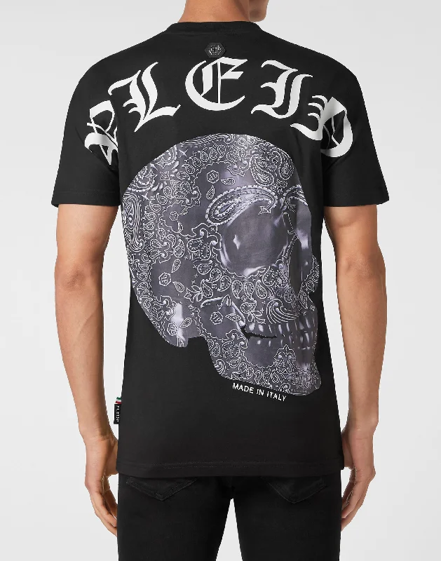 men's premium t-shirts -T-shirt Round Neck SS Paisley Skull