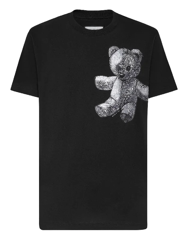 men's relaxed-fit t-shirts -T-shirt Round Neck SS Paisley Teddy Bear