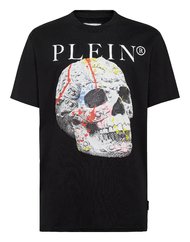 men's graphic t-shirts -T-shirt Round Neck SS Skull