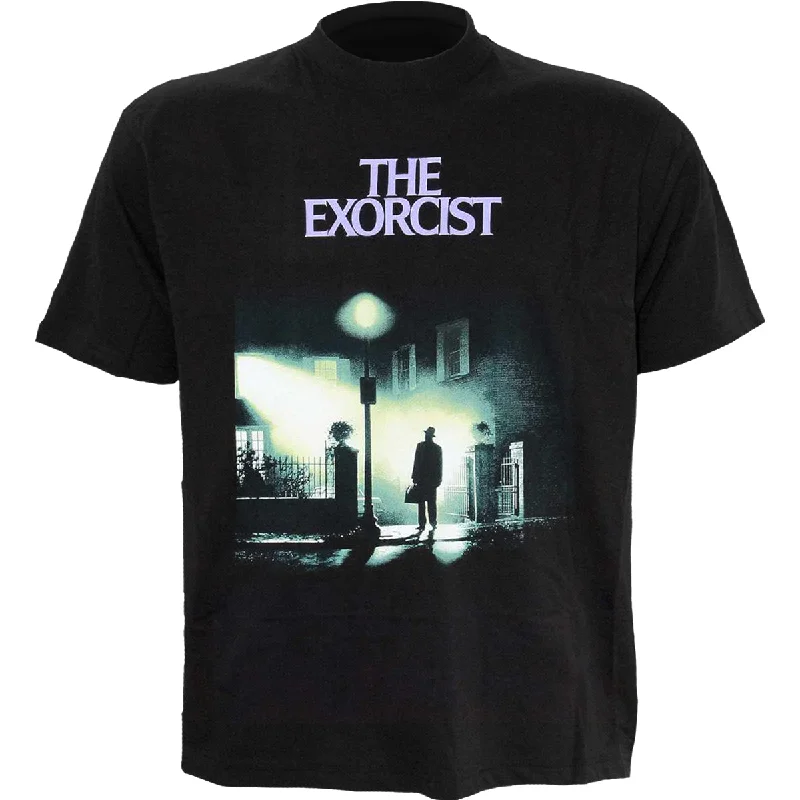 men's logo design t-shirts -THE EXORCIST - POSTER - Front Print T-Shirt Black