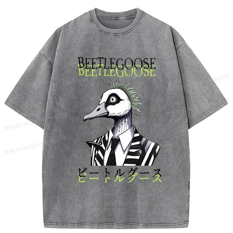 men's athletic-fit t-shirts -Tokyo-Tiger Beetle Goose Japan Washed T-Shirt