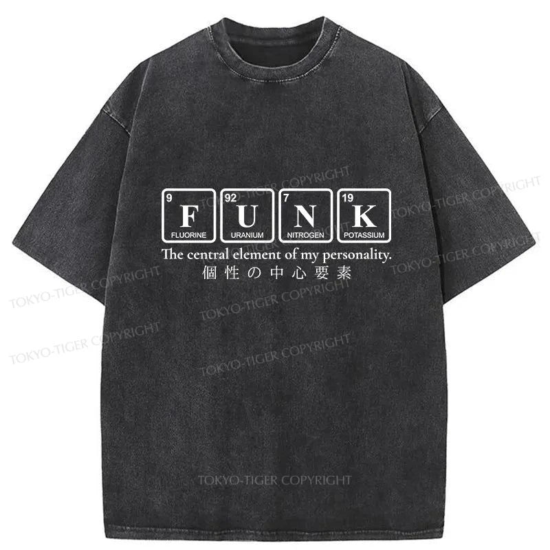 men's athletic-fit t-shirts -Tokyo-Tiger Funk Music Washed T-Shirt