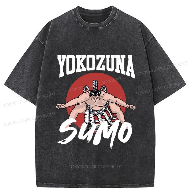 men's retro t-shirts -Tokyo-Tiger Yokozuna Sumo Washed T-Shirt