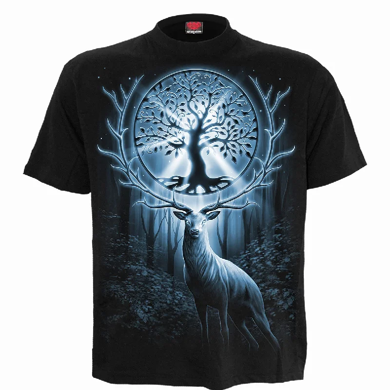 men's athletic-style t-shirts -TREE OF LIFE - Front Print T-Shirt Black