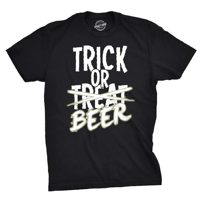 men's casual t-shirts -Trick Or Beer Glow Men's T Shirt