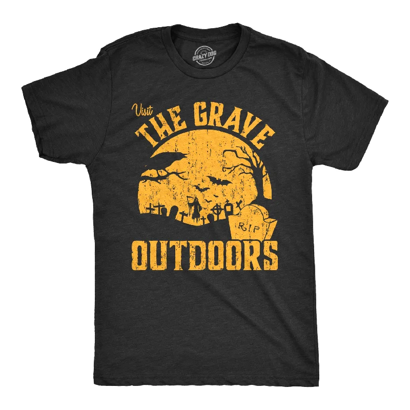 men's printed logo t-shirts -Visit The Grave Outdoors Men's T Shirt