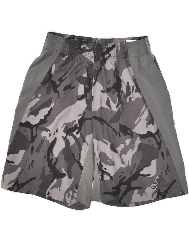 men's fitness shorts -ADIDAS Mens Aeroready Chino Shorts XS Grey Camouflage Polyester