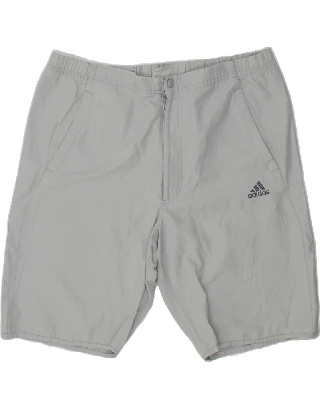 men's zipper pockets shorts -ADIDAS Mens Bermuda Shorts W36 Large Grey Cotton