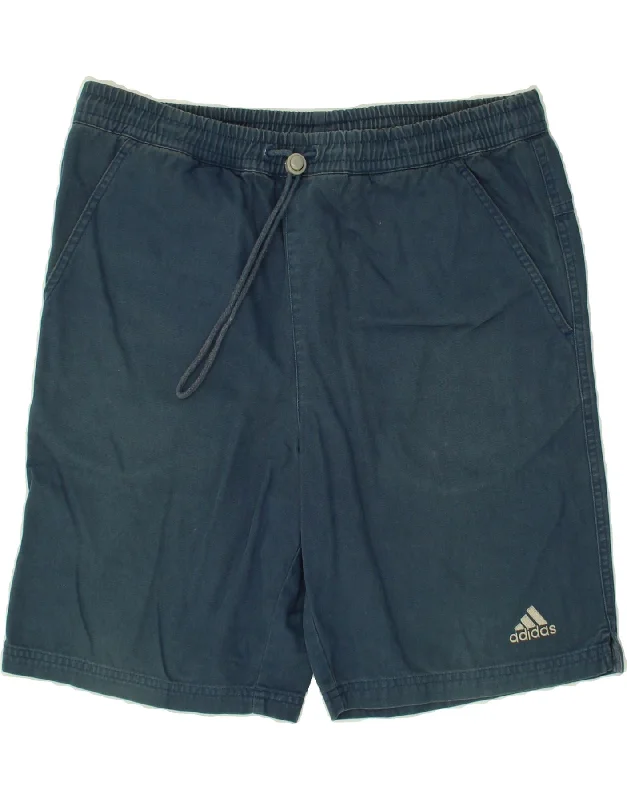 men's fleece shorts -ADIDAS Mens Casual Shorts W30 Medium Navy Blue Cotton