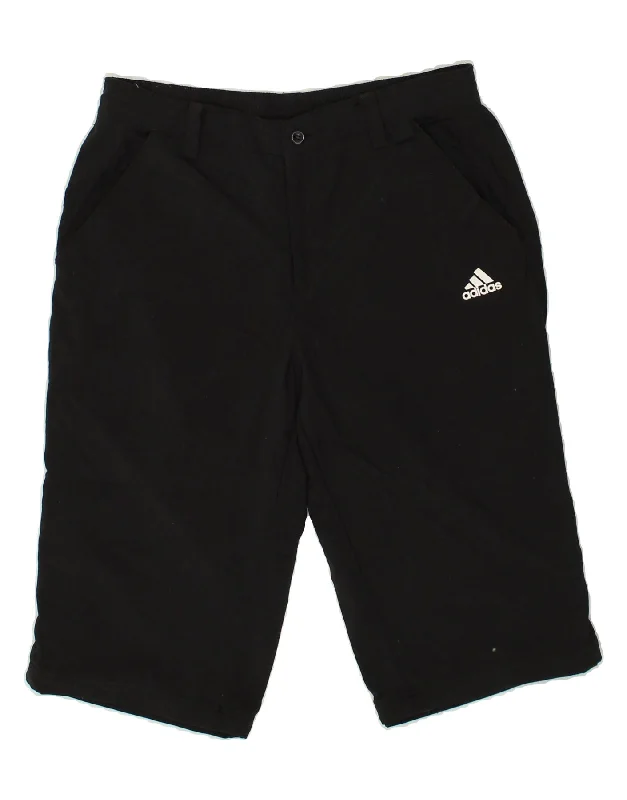 men's summer-ready cargo shorts -ADIDAS Mens Chino Shorts Medium W32  Black Nylon