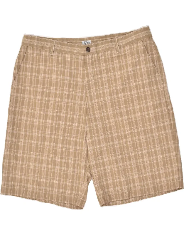 men's lightweight workout shorts -ADIDAS Mens Chino Shorts W40 XL Beige Check Polyester