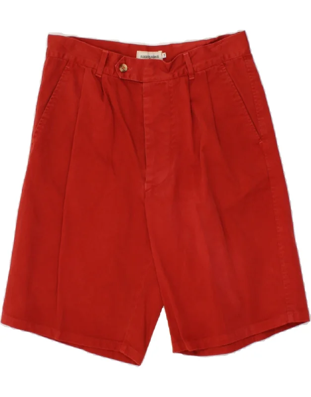 men's casual shorts -ALBERTO ASPESI Mens Pegged Casual Shorts IT 46 Small W32 Red Cotton