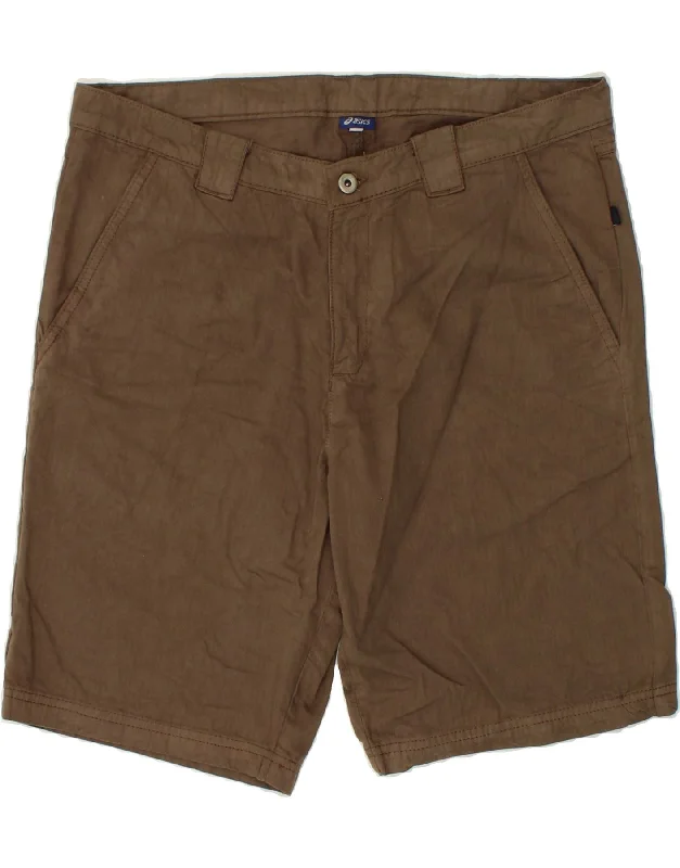 men's gym-ready shorts -ASICS Mens Chino Shorts XL W38  Brown Cotton