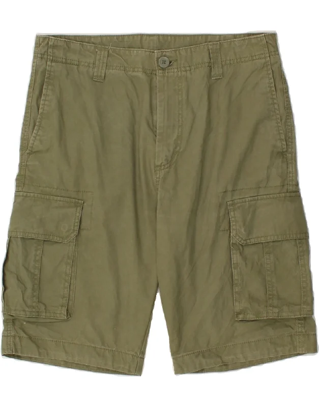 men's hiking shorts -BENETTON Mens Cargo Shorts IT 46 Small W32 Khaki Cotton