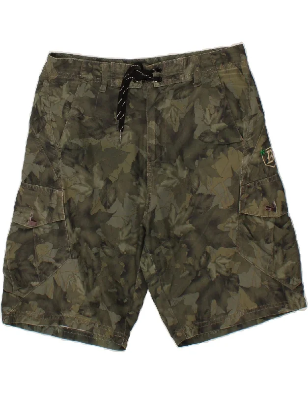 men's luxury shorts -BILLABONG Mens Cargo Shorts W30 Medium Khaki Floral Polyester