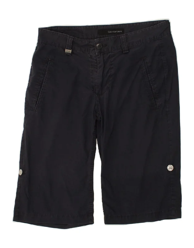 men's linen shorts -CALVIN KLEIN JEANS Mens Chino Shorts W30 Medium  Navy Blue