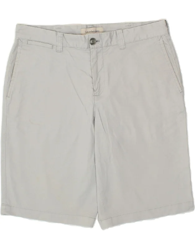 men's long shorts -CALVIN KLEIN Mens Chino Shorts W30  Medium Grey Cotton