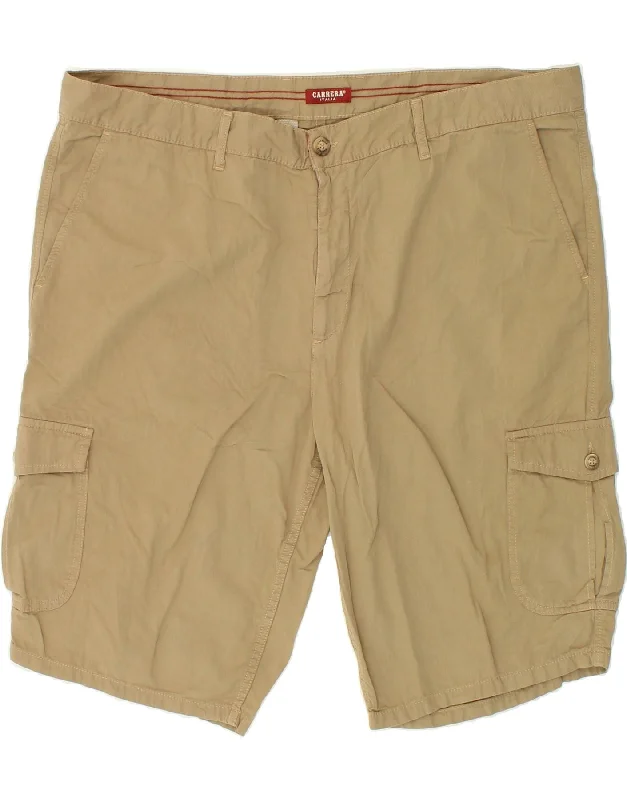 men's long casual shorts -CARRERA Mens Cargo Shorts IT 52 XL W44  Brown Cotton