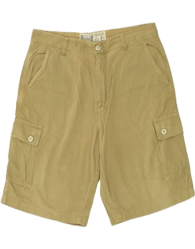 men's cargo shorts for summer -CARRERA Mens Cargo Shorts W34 Large Khaki Cotton