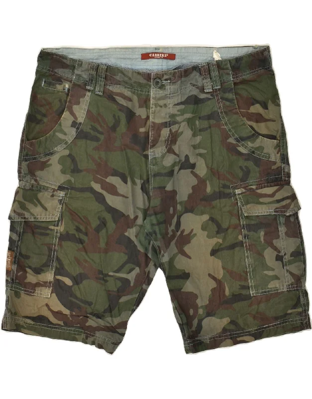 men's practical shorts -CARRERA Mens Cargo Shorts W40 XL Green Camouflage