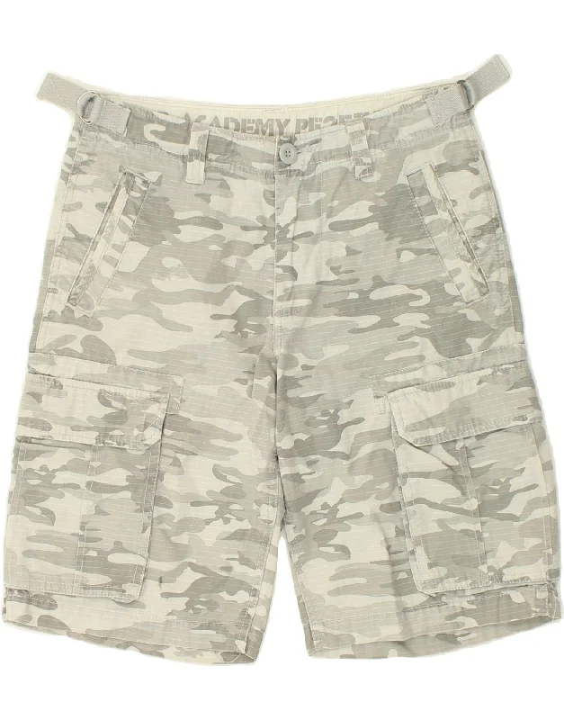 men's comfortable outdoor shorts -CELIO Mens Cargo Shorts EU 38 Medium W30 Grey Camouflage