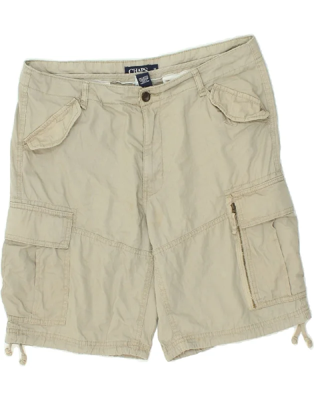 men's bold-pattern shorts -CHAPS Mens Cargo Shorts W36 Large Beige Cotton