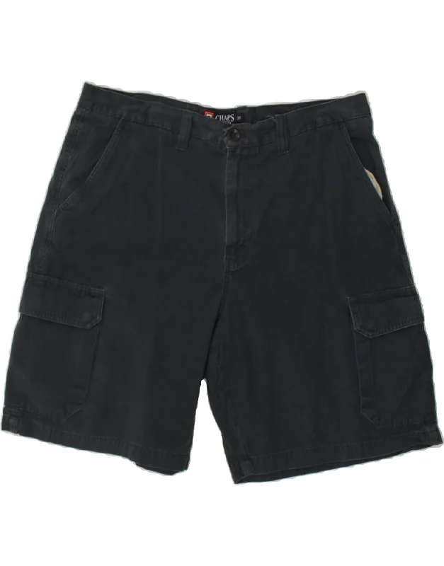 men's slim-fit denim shorts -CHAPS Mens Cargo Shorts W38 XL Black Cotton