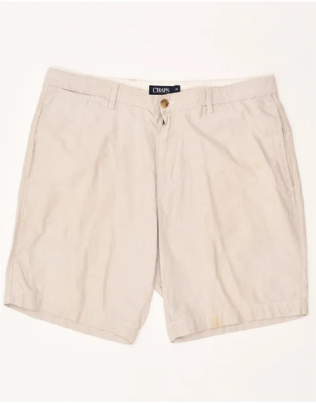 men's classic board shorts -CHAPS Mens Chino Shorts W38 XL Beige Cotton