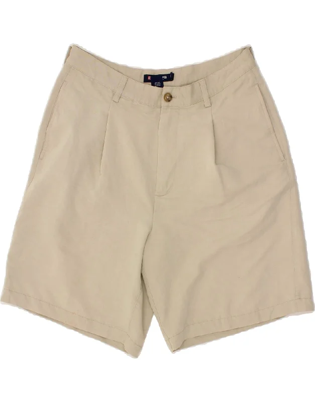 men's versatile casual shorts -CHAPS Mens Pegged Chino Shorts W32 Medium Beige Rayon