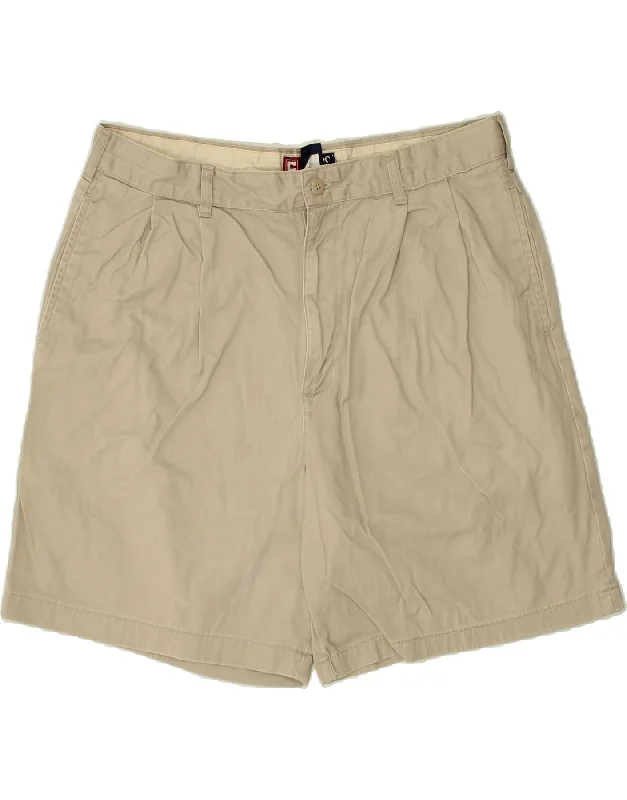 men's long shorts -CHAPS Mens Pegged Chino Shorts W36 Large Beige Cotton