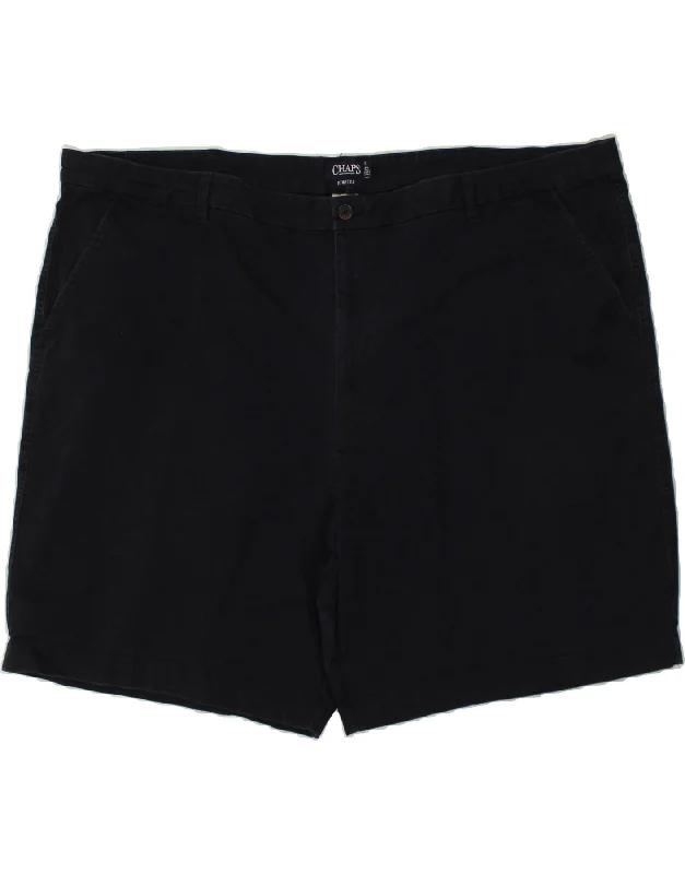 men's fleece shorts -CHAPS Mens Stretch Chino Shorts W52 5XL Navy Blue Cotton