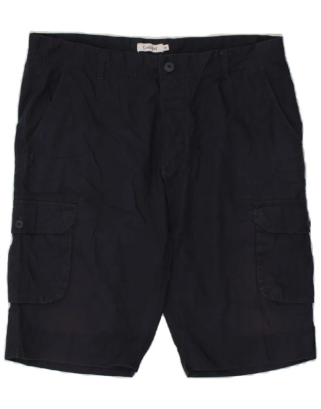 men's tailored cargo shorts -CONBIPEL Mens Cargo Shorts IT 54 2XL W38 Navy Blue Cotton