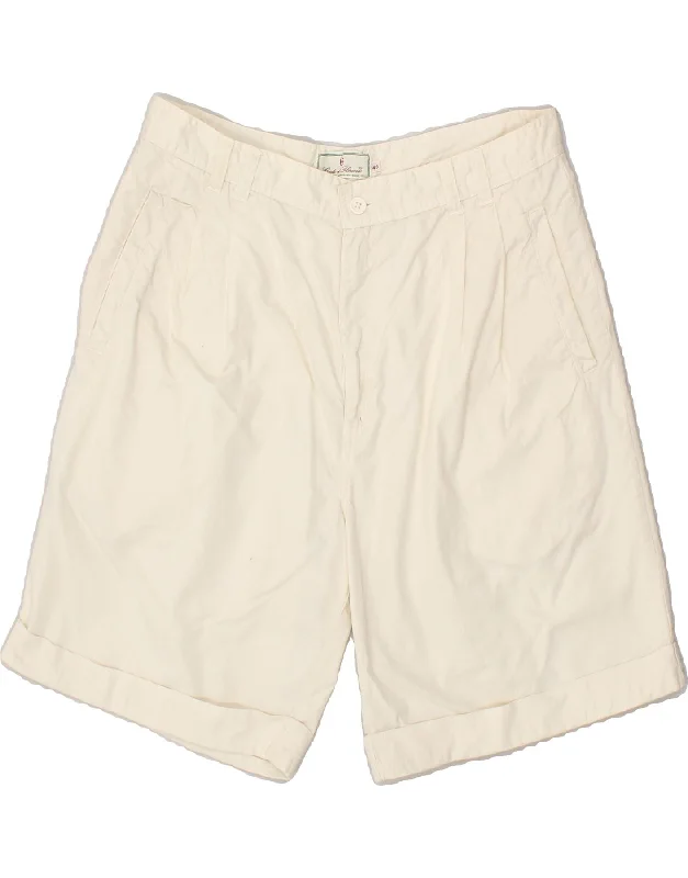 men's versatile shorts -CONTE OF FLORENCE Mens Chino Shorts IT 48 Medium W32 Off White Cotton