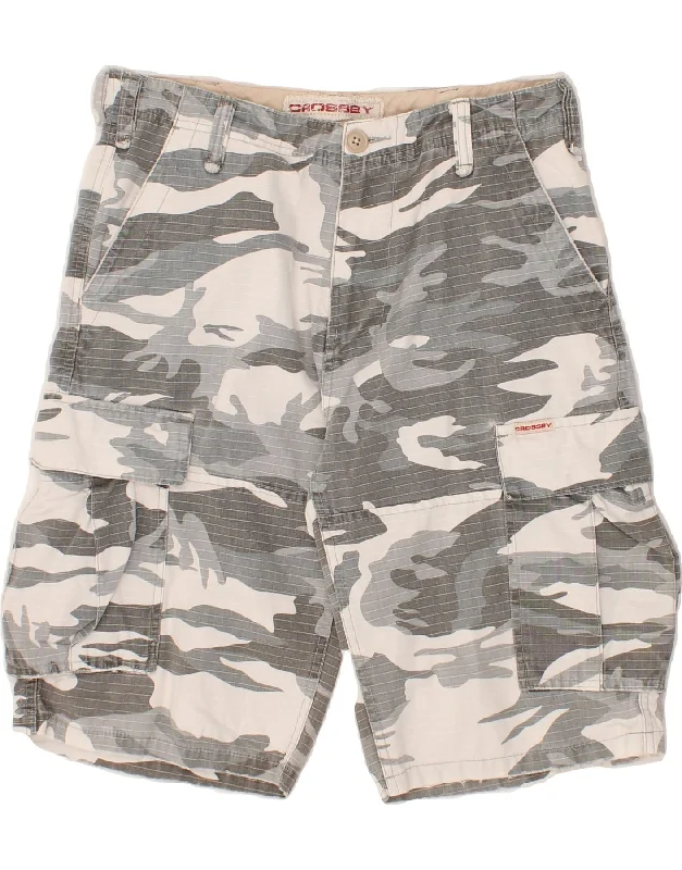 men's breathable sports shorts -CROSSBY Mens Cargo Shorts W30 Medium Grey Camouflage Cotton