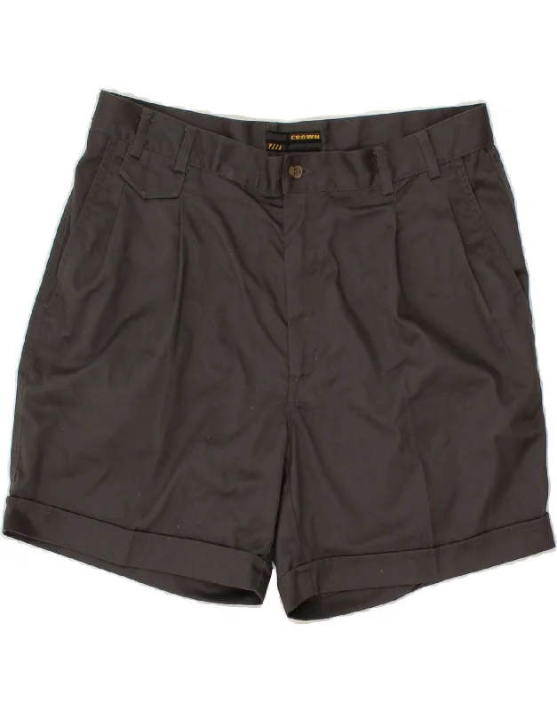 men's sporty cargo shorts -CROWN Mens Pegged Chino Shorts IT 52 XL W36  Grey Polyester