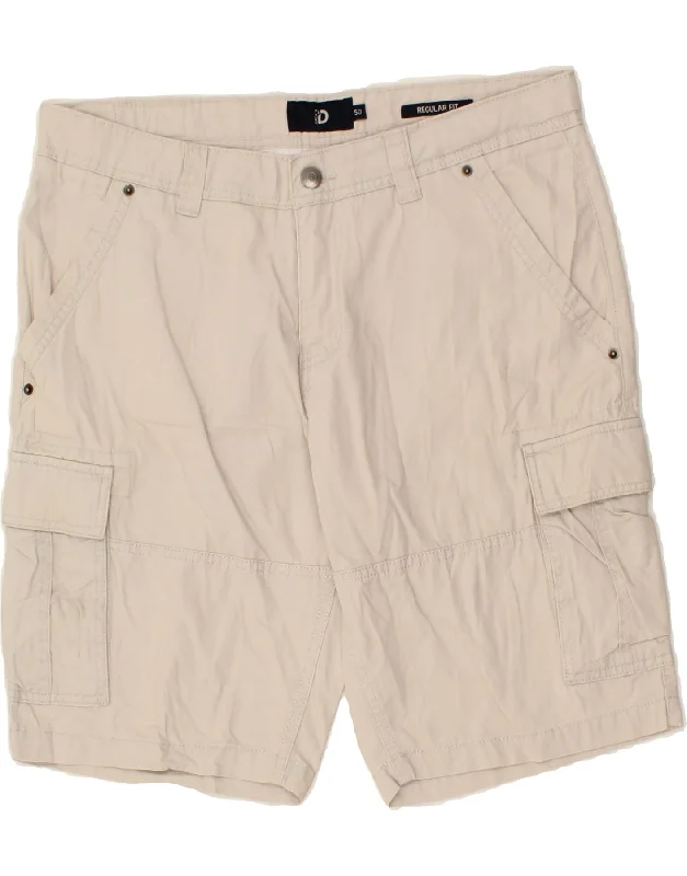 men's fashionable denim shorts -DACK'S Mens Regular Fit Cargo Shorts IT 50 Large W34 Grey Cotton