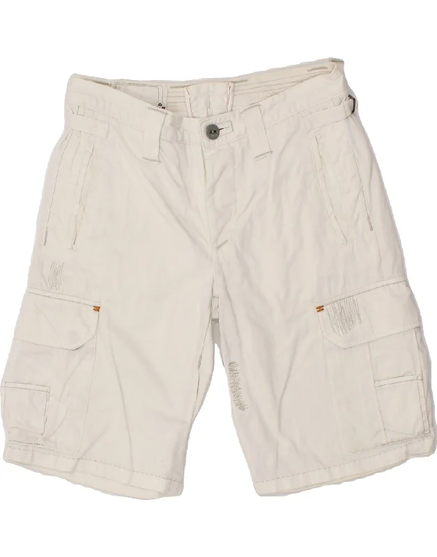 men's classic board shorts -DEKKER Mens Cargo Shorts W33 Medium  White Cotton