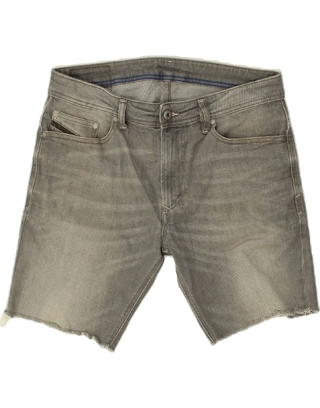 men's slim-fit shorts -DIESEL Mens Denim Shorts W31 Medium  Grey Cotton