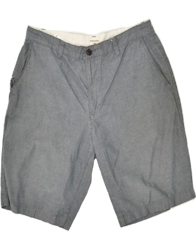 men's slim-fit shorts -DOCKERS Mens Chino Shorts W32 Medium  Grey Cotton