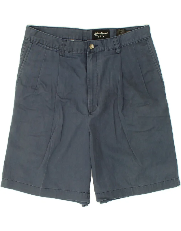 men's loose-fit shorts -EDDIE BAUER Mens Golf Chino Shorts W£4 Large Blue Cotton