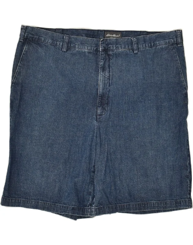 men's beach shorts -EDDIE BAUER Mens Tall Denim Shorts W44 3XL Navy Blue Cotton