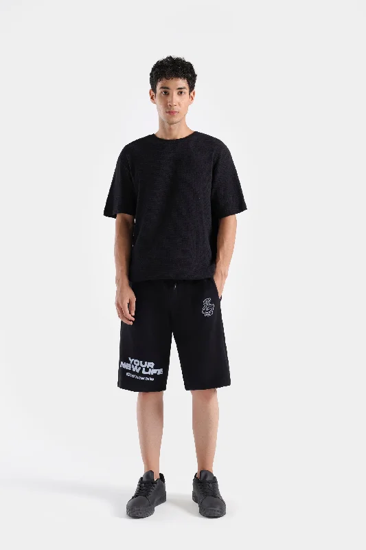 men's short-sleeve shorts -Graphic Elasticated Shorts