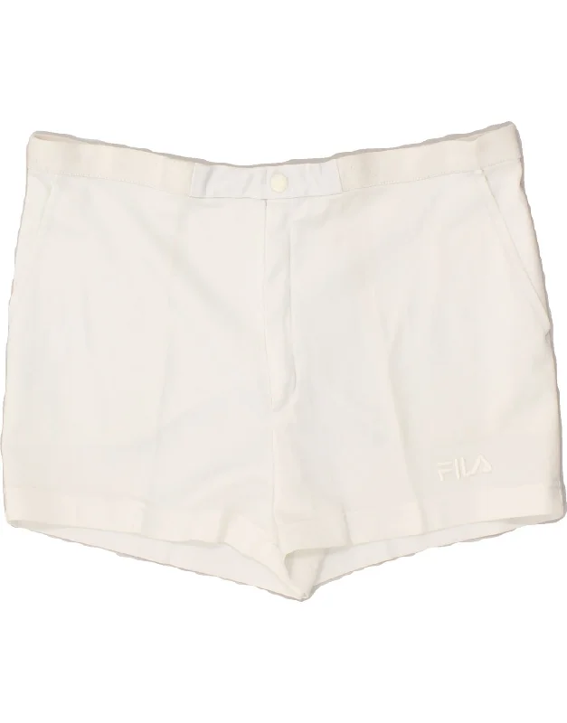 men's performance cargo shorts -FILA Mens Chino Shorts IT 52 Large W36 White