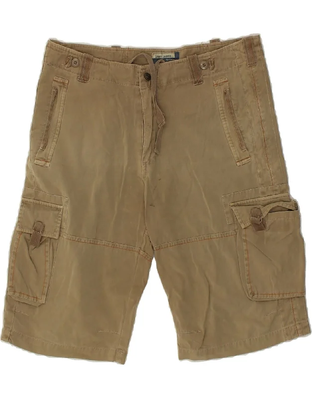 men's summer-ready cargo shorts -GREEN LEAVES Mens Cargo Shorts IT 50 Large W34  Brown