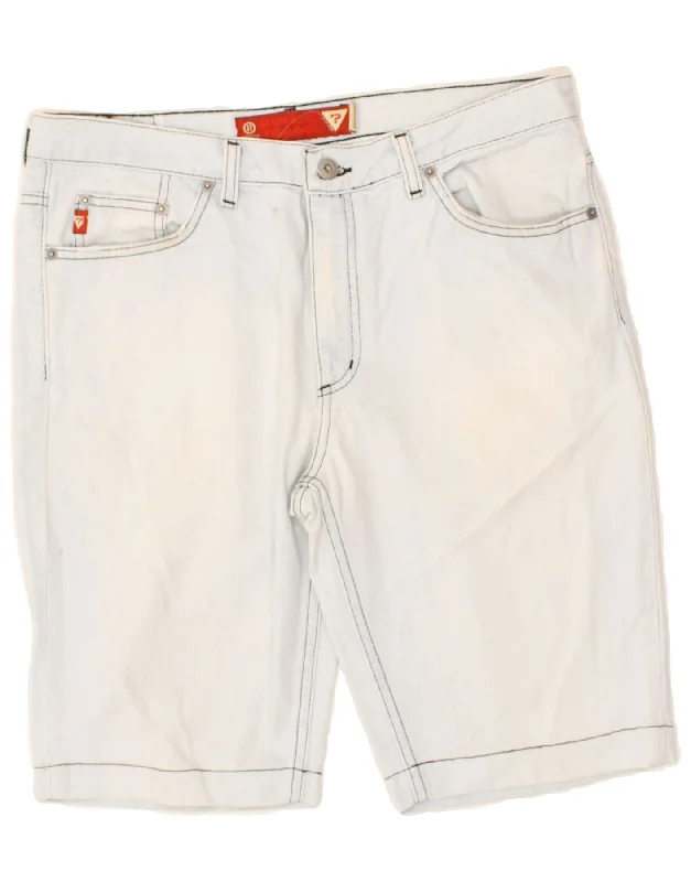 men's summer shorts -GUESS Mens Denim Shorts W33 Medium  Blue