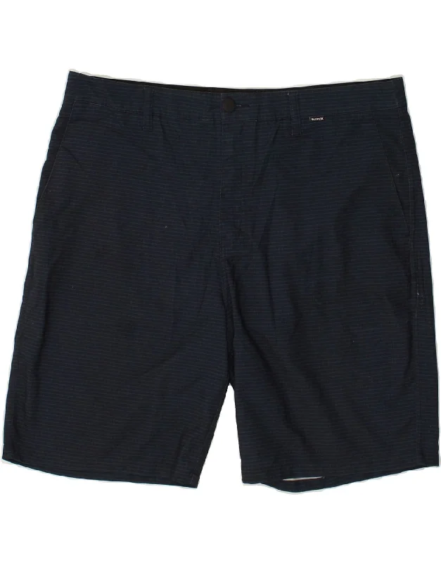 men's fashion shorts -HURLEY Mens Chino Shorts W36 Large Navy Blue Striped Polyester