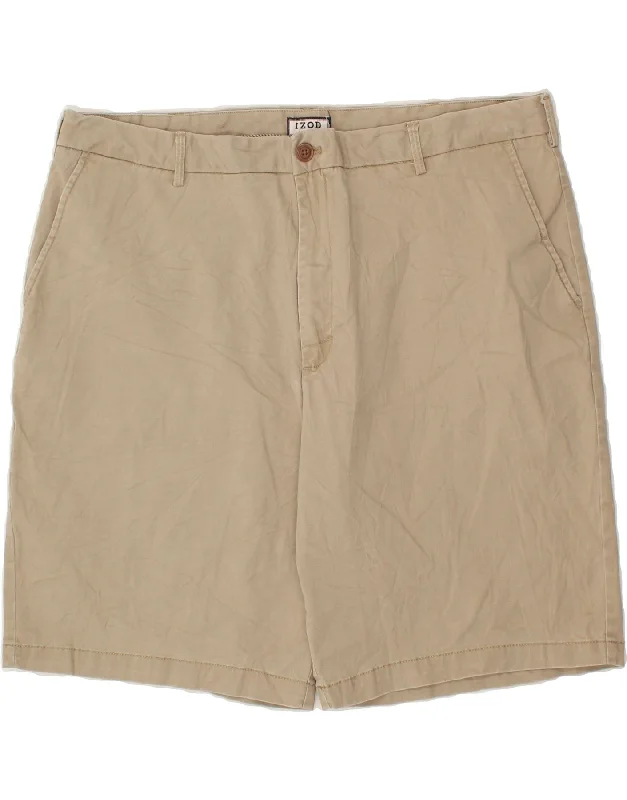 men's outdoor shorts -IZOD Mens Chino Shorts W42 2XL Beige Cotton