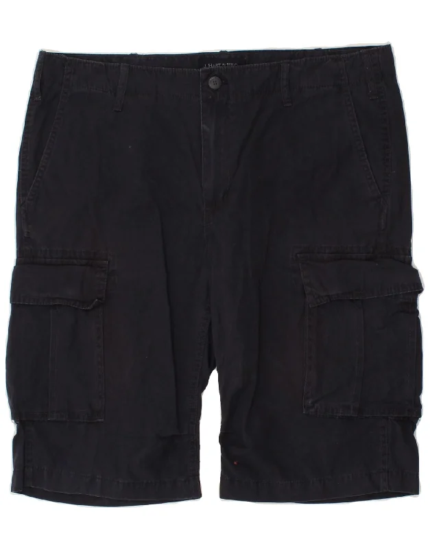 men's performance cargo shorts -J. HART & BROS Mens Cargo Shorts IT 54 2XL W38  Navy Blue Cotton