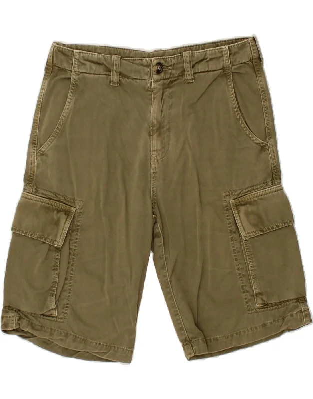 men's high-performance shorts -KAPPA Mens Perfect Fit Cargo Shorts IT 44 XS W27 Khaki Cotton